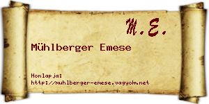 Mühlberger Emese névjegykártya