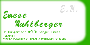 emese muhlberger business card